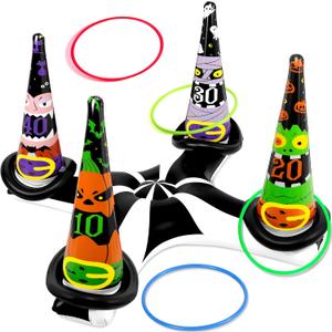 29 Pcs Christmas Ring Toss Games Set, Inflatable Christmas Party Games with Air Pump for Adults Family Party All Ages Indoor Outdoor Toys Gifts