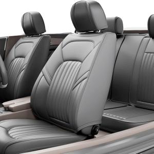 5 Pieces ZC Front and Rear Car Seat Covers, Waterproof Nappa Leather Full Set Car Seat Protectors, Universal Auto Interior Fit for Sedans SUV Pick-up Truck, Grey