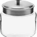 Anchor Hocking Montana Glass Jars with Fresh Sealed Lids, Brushed Metal, 64 oz (Set of 2)