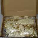 Boao 24 Pieces Christmas Artificial Glitter Poinsettia Flowers Xmas Flowers Wedding Christmas Tree New Year Ornaments(Gold)