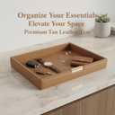 Leather Storage Tray for Men and Women - Vanity Tray for Bathroom, Bedroom, and Dresser Table - Decorative Storage Box Leather Valet Tray Catchall Tray for Watch, Jewelry, Perfume