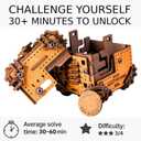 WOODEN.CITY Tesseract's Secret - Wooden Puzzle Box for Adults - 3D Brain Teaser Puzzle Kit - Escape Room in a Box Challenge - Unique Gift for Men & Women - Made in EU - 3D Wooden Puzzles for Adults, 74 x 83 cm