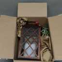 Christmas Solar Lanterns Outdoor Waterproof, 13" Outdoor Solar Powered Lantern with Flickering LED Candle, Christmas Hanging Lantern Decorations for Porch Patio Garden Balcony Pathway, 1 Pack