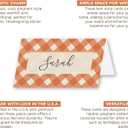 Koko Paper Co Autumn Gingham Thanksgiving Table Place Cards. 50 Tent-Style Name Cards. Made in the U.S.A.