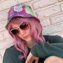 VCKOVCKO Pink Wavy Wig With Air Bangs Gift for Lady and Girls Women's Short Wigs Curly Wavy Shoulder Length Synthetic Wig for Women Daily Use Colorful Wigs(12", Purple Pink)