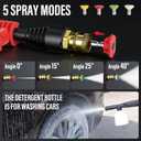 MZK 4800PSI Pressure Washer with 4 Quick-Connect Nozzles, Foam Cannon for Easy Replacement, High-Pressure Cleaning of Cars, Fences, Driveways
