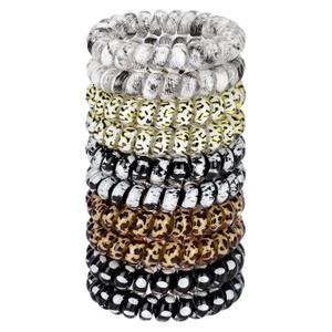 JessLab Spiral Hair Ties for Women, 10-Pack Traceless No-Damage Ponytail Holders, Coils Hair Bands for Girls, Assorted Colors (Multi)