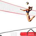 Volleyball Net, 12ft/20ft Training Set Height Adjustable, Portable Freestanding Practice for Hitting or Serving Drills, Pop up With Carry Bag for Backyard or Outdoor