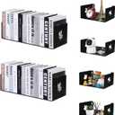 Floating Wall Shelves Metal U Shape Wall Mount Bookshelf CD DVD Storage and Display Shelves, Black Set6