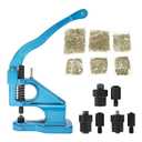 8MILELAKE Hand Press Grommet Eyelet Machine with 3 Dies and 1500 Pcs Golden Grommets Heavy Duty Grommets Eyelet Punch Tool Base for Banner, Awning, Clothing, Curtain