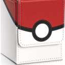 Collectible Trading Card Cases, Card Deck Box Storage Box Case Magnetic Deck Box Card Holder ，Can hold around 100 cards(Red-white)