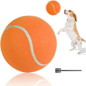 susu & wuwu Giant Tennis Ball for Dogs Yellow Big Tennis Ball for Dog Birthday Gift 9.5" Pet Toy Balls for Small/Medium/Large Dogs (orange)
