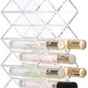 ELLDOO Rollerball Perfume Organizer, 14 Spaces Clear Acrylic Perfume Storage Holder Beauty Scent Holder, Stackable Makeup Lipgloss Lipstick Display Case Lip Gloss Storage Stand