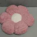 Dusty Rose Flower Shaped Throw Pillow with Faux Rabbit Fur, 14.9" Soft Plush Throw Pillow for Bedroom & Living Room