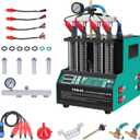 PLAYOCCAR Fuel Injector Cleanr Machine,4 Cylinder Ultrasonic Heating Cleaning Injector Machine,Tester Kit for Gasoline Diesel Car & Motorcycle FEI/FSI Injector