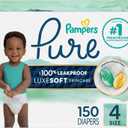 Pampers Pure Baby Diapers, Size 4 (22-37 lbs), 150
