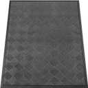 Indoor Outdoor Door Mat, 5x 4' Doormat for Entryway, Rubber Backing Non Slip Front Door Mat Outside Entrance, Super Absorbent Commercial Floor Mat for Home Office, Grey Diamond, 4' x 5' (Rectangular)
