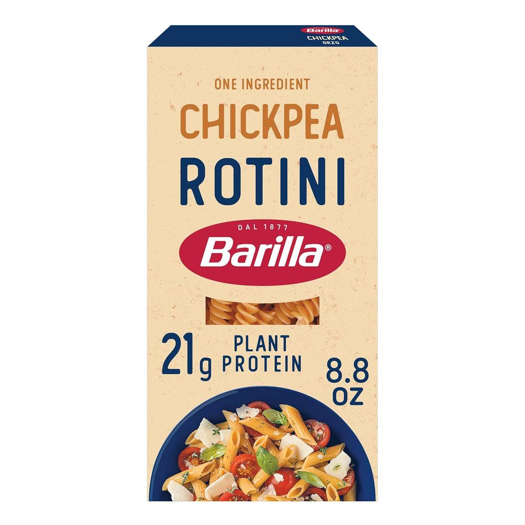 Barilla Chickpea Rotini Pasta, 8.8 oz - Vegan, Gluten Free, Non GMO & Kosher - Made with Plant Based Protein (EXP 03/01/27)