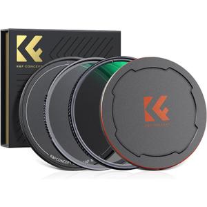 K&F Concept 49mm Circular Polarizers Filter & MC UV Protection Filter Kit (2 pcs) with Up & Down Lens Cap, 28 Multi-Layer Coatings HD CPL/UV Filter Set for Camera Lens (Nano-X Series)