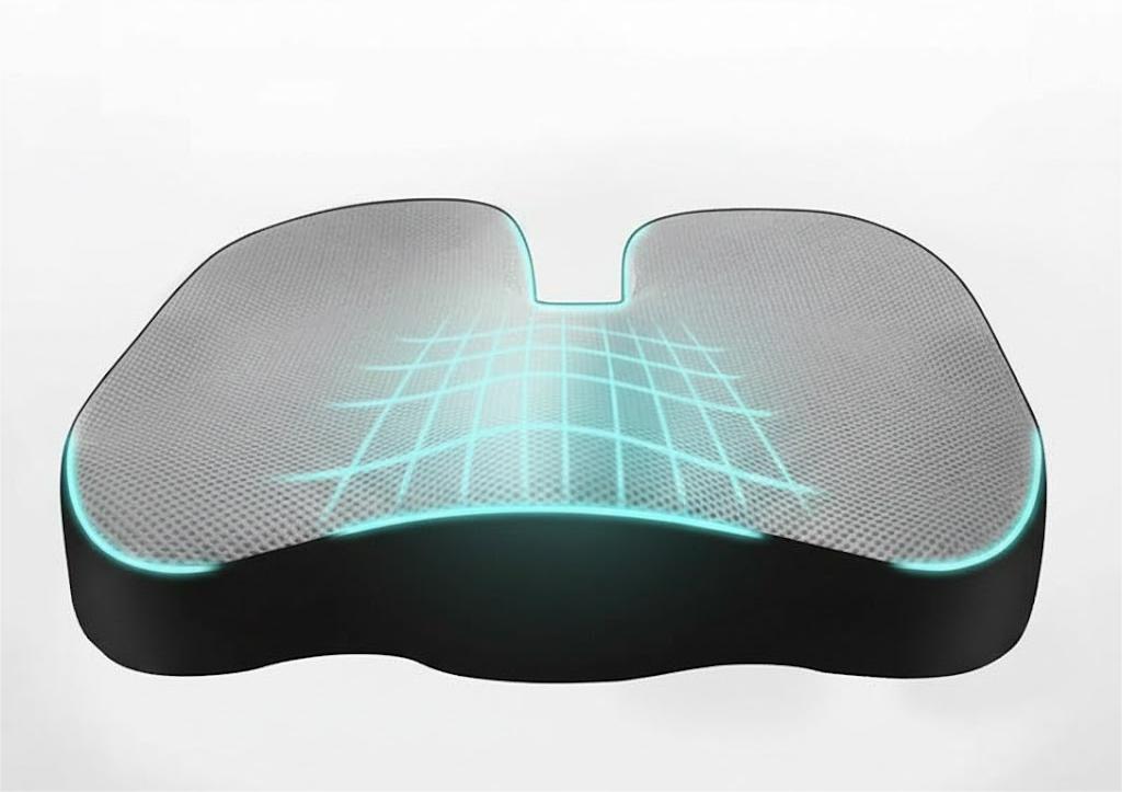 Office Chair Seat Cushion,Premium Memory Foam Chair Cushion for Long Sitting,Tailbone,Back,Sciatica,Coccyx Pain Relief Pillow Hip Butt Pad Cushion -for Office Chair,Car Seat,Wheelchair (Grey)