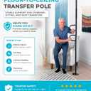 Stander Double Handle Non-Rotating Floor to Ceiling Grab Bar, No-Drill Tension Mounted Transfer Pole for Seniors, Bath Safety & Bedside Assist Rail for Home Standing Support & Fall Prevention, Black