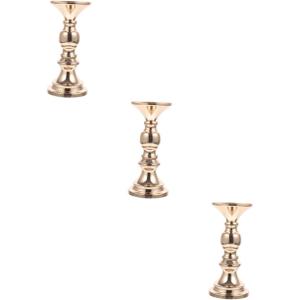 Luxshiny 3pcs Vintage Style Candle Holder Elegant for Romantic Tabletop Decor for Weddings Parties and Home Ambiance Design