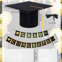 5 Pcs 28 Inch Graduation Car Decorations Large Graduate Cap Car Hat with Tassel Congrats Grad Banner Polyester Foam Base for Senior High School Collage Prom Party Supplies