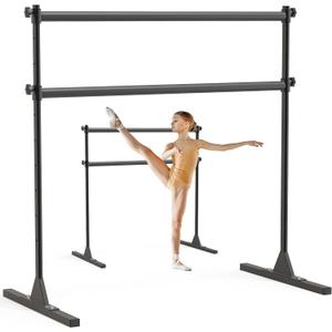SELEWARE Height Adjustable Ballet Barre Freestanding Ballet Bar Heavy Duty Dance Bar Support Barre Movements Body Stretch Pull-ups, Sturdy Construction Never Fall Apart, Anti-Slip