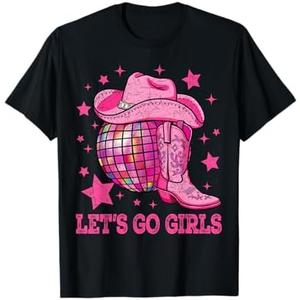 Western Disco Bachelorette Party Cowgirl Let's Go Girls T-Shirt, 6XL