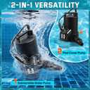 1/3HP Automatic Pool Cover Water Pump, 3035GPH Submersible Sump Pump w/Filter Net, 25ft Power Cord & Check Valve, Water Removal for Swimming Pool, Hot Tubs, Rooftops, Water Beds