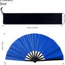 Large Folding Hand Fan, Nylon-Cloth Vintage Retro Fabric Fans, Glitter Bamboo Ribs Chinese Kung Fu Tai Chi Hand Fan for Women, Festival, Dance, Gift, Performance, Decorations