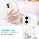 ANSHOW Case Compatible with iPhone 17, Shockproof Clear TPU Glitter Phone Case with 1 Screen Protector, Bling Glitters Case for Women, Silver