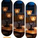 Lightdot Mid Century Modern Flower Table Lamp Dimmable Vintage Black Lamp