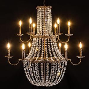 TOCHIC Crystal Chandelier 40" Giant French Empire High Ceilings Chandeliers