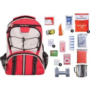 Wise Company Survival Kit, Food and Emergency Supply Backpack, Red