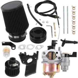 Carburetor Carb Air Filter adapter Jet Kit High Performance Upgraded replacement for Coleman CT200U CT200U-EX BT200X GX160 Predator 212cc 196cc 6.5hp Engine Mini Bike Go Kart Racing Black