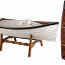 SAILINGSTORY Wooden Boat Coffee Table Boat Bookshelf Coastal Coffee Table Nautical Bookcase Lake House Decor Beach House Decor, 21d X 47w X 16.53h in