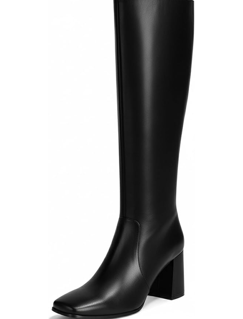 Vipost 3.35-inch Square Toe Knee High Boots for Women, Chunky Block Heel Tall Boots for Women with Side Zipper, Fashion Comfortable Long Fall Winter Boot 2025 Size 6.5