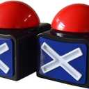 2Pcs Game Buzzer, Answer Buzzers for Game Show with Light & Alarm Sound Game Show Button Box Party Contest Prop Toy, Trivia Quiz Got Talent Buzzer for Family Feud Game