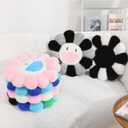 FIONOUT Black Flower Pillow, Flower Shaped Throw Pillow, Flower Face Floor Cushions Floor Pillow, Sunflower Plush Pillow, Cute Room Decor Decorative Pillows for Sofa Bedroom Car (60CM/23.6in)