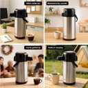 TOMAKEIT Airpot Coffee Carafe for Keeping Hot,102oz/3L Coffee Dispenser Thermal with Pump,Insulated Stainless Steel Hot Beverage Dispenser for Parties,Thermal Carafe for Hot Drinks Water Tea Chocolate