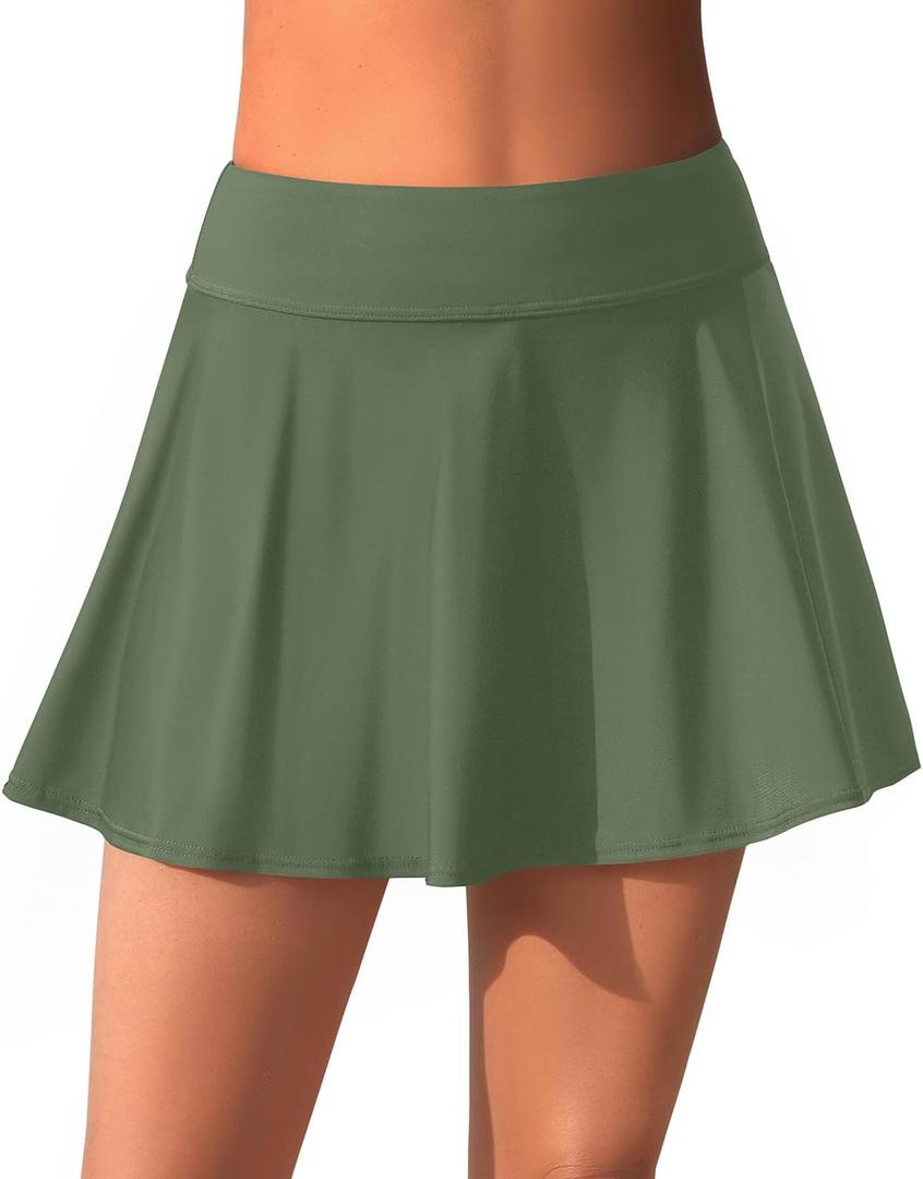 Aqua Eve Women Swim Skirt Tummy Control Swimsuit Skirt High Waisted Bathing Suit Bottom (Available in Plus)