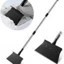Snow Shovel, EOMEOH Ice Scraper Heavy Duty, 11"Wider Garden Flat Floor Scraper with 53" Long Adjustable Handle, Multifunctional Gardening Spade Shovel, Cleaning Scraper for Driveway, Weed, Lawn Edging
