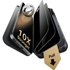 ESR Accessory Glass by Corning 3 Pack 9H+ Glass for iPhone 17/16 Pro Privacy Screen Protector, with AR Anti-Reflective Technology, Military Grade Shatterproof & Durable with UltraFit Tray