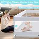 Fshibila Baby Playpen, 50x50 Inch Baby Playard for Babies and Toddlers, Play Pens for Indoor & Outdoor, Sturdy Safety Play Yard with Soft Breathable Mesh, Anti-Fall, Grey