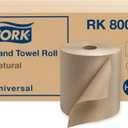Tork Natural Paper Hand Towel Roll H21 100% Recycled Fiber, Universal Fit 6 Rolls x 800 Ft (RK8002), 6 Count