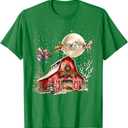 Funny Santa Claus Tractor Cows Farm Farmer Christmas Holiday T-Shirt S