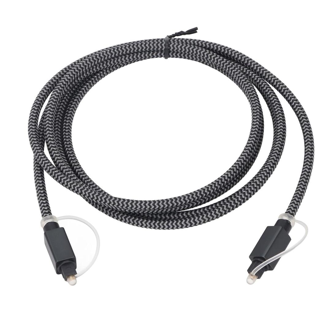 SPDIF Optical Audible Cord, Zero Distortion Lossless Sound, 5.1-7.1 Surround Sound System, Aluminum Casing, Gold Plated Connectors, Woven Mesh, Great for TV, Speaker, Console,