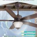 52 Inch Outdoor Ceiling Fans with Lights for Patios, IP65 Waterproof, Remote Control, 6-Speeds, Reversible DC Motor, Wet-rated Gazebo Ceiling Fan for Porch Pavilion Farmhouse (Oil-Bronze)
