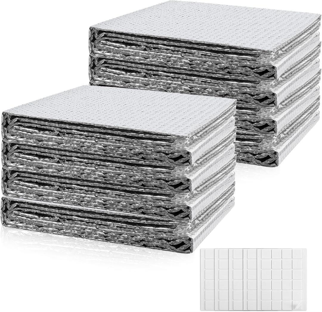 Reflective Bubble Insulation Sheet 6MM Thick Double Bubble Aluminum Foil Shield Garage Door Insulation Panels Kit Radiant Barrier for Windows RV Roof Attic Wall (24IN X 48IN, 8 PCS)